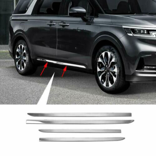 for KIA Carnival 2022-2023 Silver Steel Car Body Side Door Molding Cover Trims