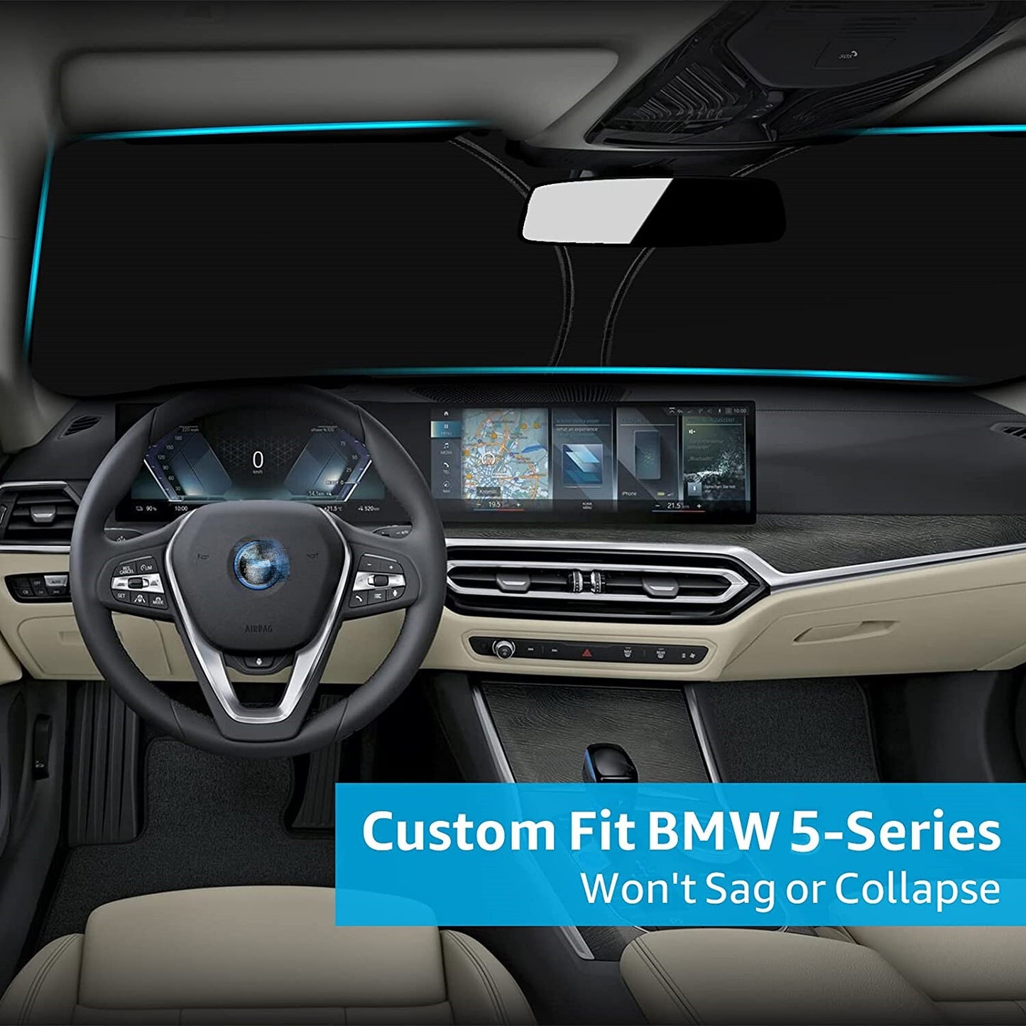 For 2000-2023 for BMW 540i E60 F11 G30 Car Front Windshield Sun Shade UV Block Cover