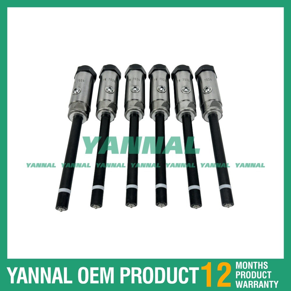 6-piece fuel injector 7W-7026 suitable for Caterpillar 3306, 3406B, 3406C, 3412, 3408, 3408C, 3408E