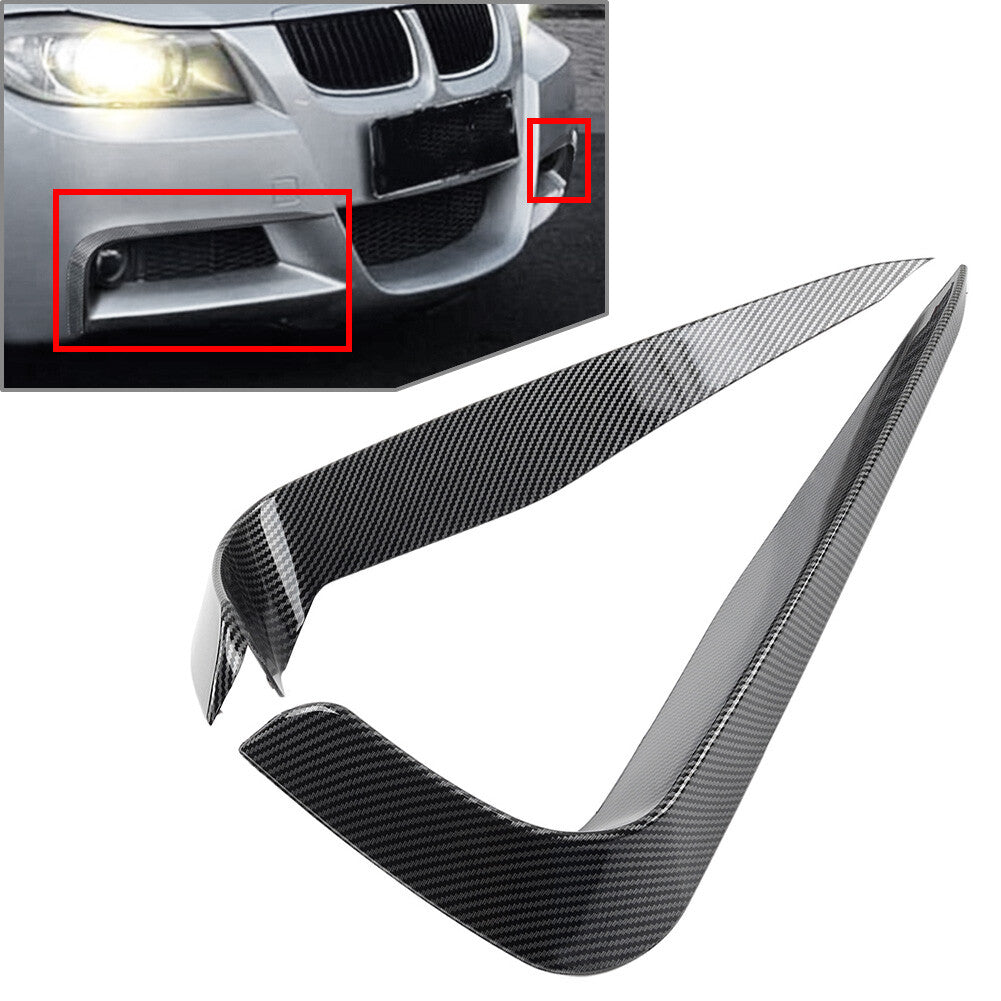 2x Front Bumper Side Splitter Spoiler for BMW 3 Series E90 E91 Pre-LCI 2005-2008