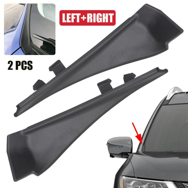 Front Windshield Wiper Side Cowl Extension Cover Trim for Nissan Rogue 2014-2020
