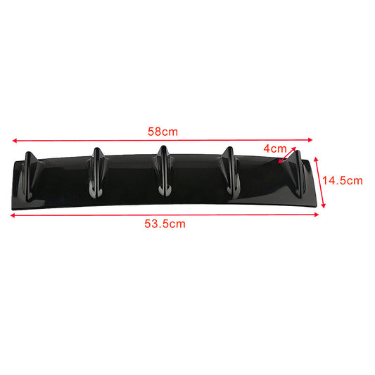5-fin rear bumper lip diffuser shark fin translucent gloss 23 x 6