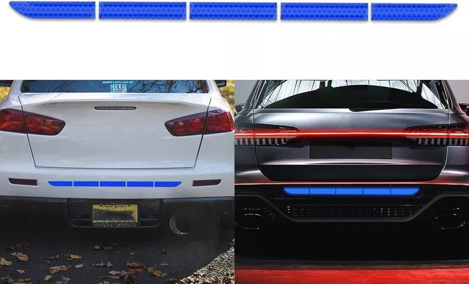Car door handle protection carbon fiber style Blue reflective tape 3D sticker