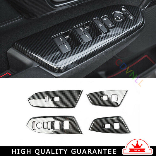 Glass Window Lifting Lock Panel Trim for Honda CR-V 2017-2022 CRV Carbon Fiber