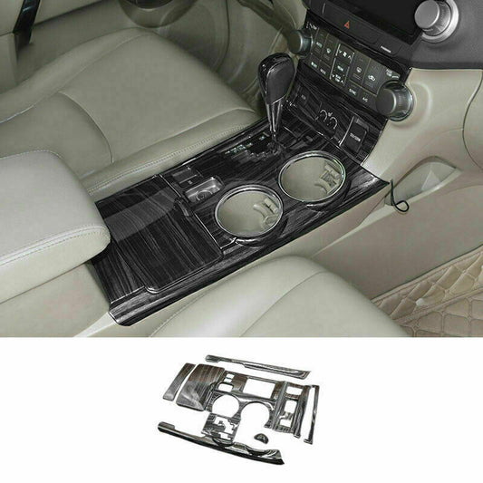 for Toyota Highlander 2008-13 Black Wood Grain Gear Shift Panel Frame Cover Trim