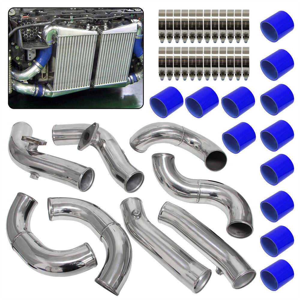 Turbo Intercooler 2.75'' Piping Kit for Nissan GT-R R35 VR38DET VR38 09-15 Blue