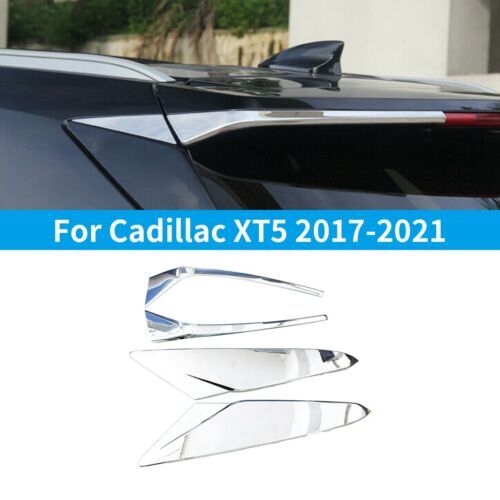 For 2017-21 for Cadillac XT5 Chrome Rear Spoiler Wing Side Beveled Window Cover AT