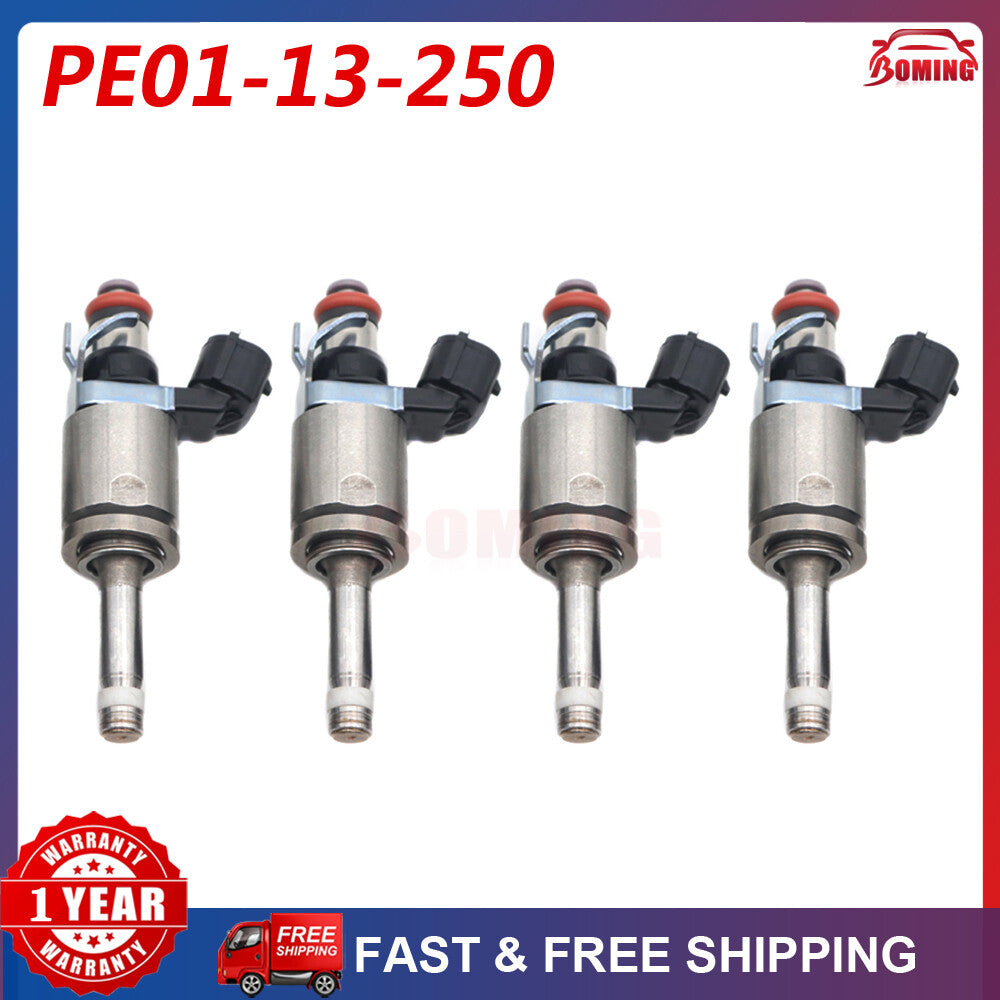 4 PE01-13-250C PE01-13-250B fuel injectors suitable for Mazda 3, CX-3, CX-5, MX-5 Miata 2.0L