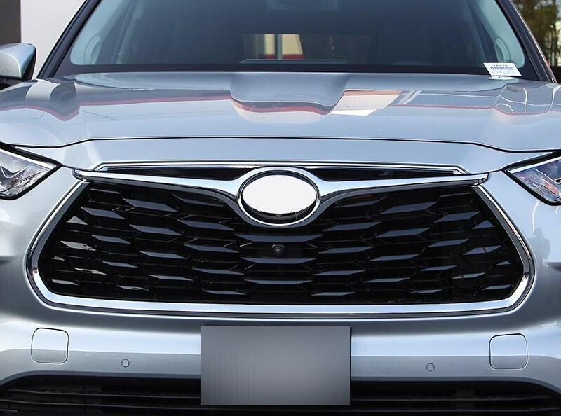 ABS Chrome Front bumper Grille Grill Cover Trim for Toyota Highlander 2020-2023