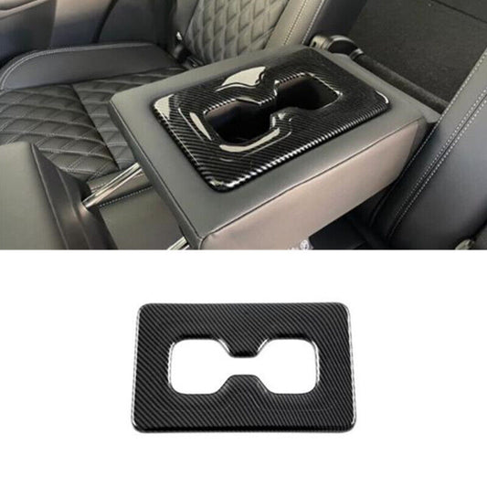 Carbon Fiber Rear Water Cup Holder Cover Trim for Mitsubishi Outlander 2022 2023