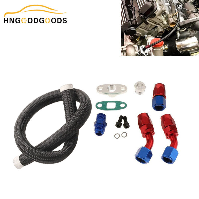 Universal turbine oil return drain hose kit suitable for T3, T4, T04E, T60, T61, T66, T70, GT40, 42