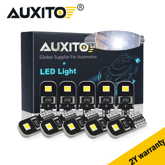 AUXITO 10X T10 194 168 W5W LED Car HID White CANBUS Error Free Wedge Light Bulb