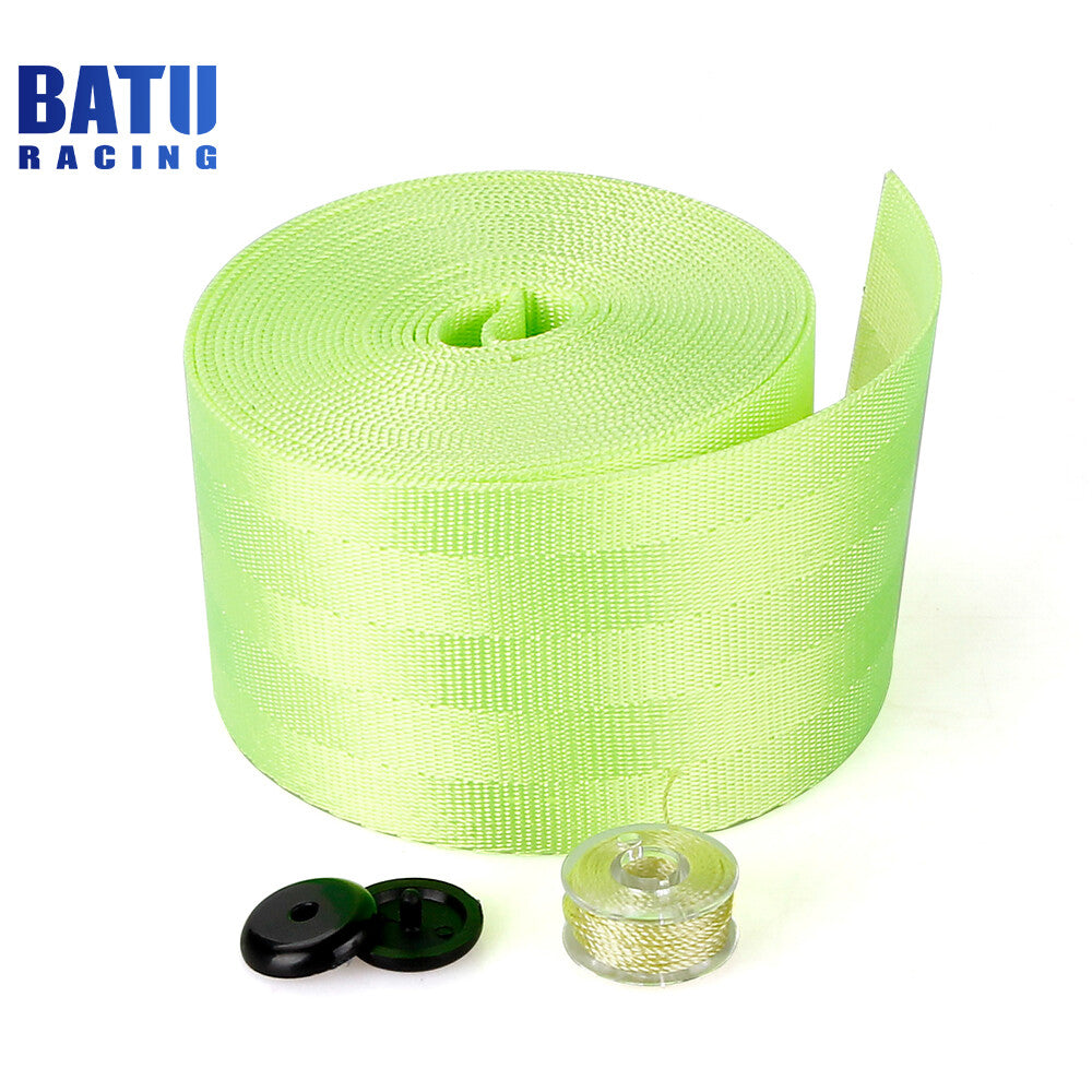for Seat Belt Webbing Polyester for Seat Lap Retractable Nylon Safety Strap 3.5M Green