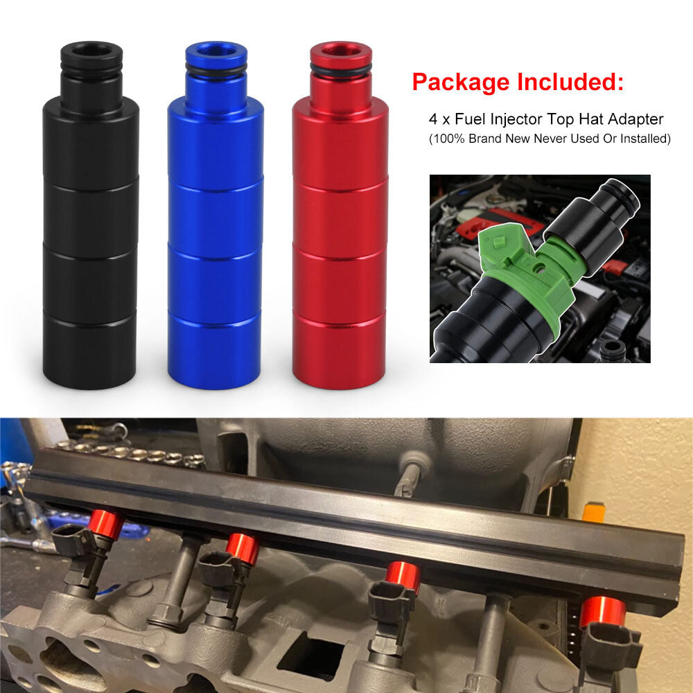 Fuel Injector Top Hat Adapters for Honda for Civic for Acura for RDX B16 B18 D16 Engines Red