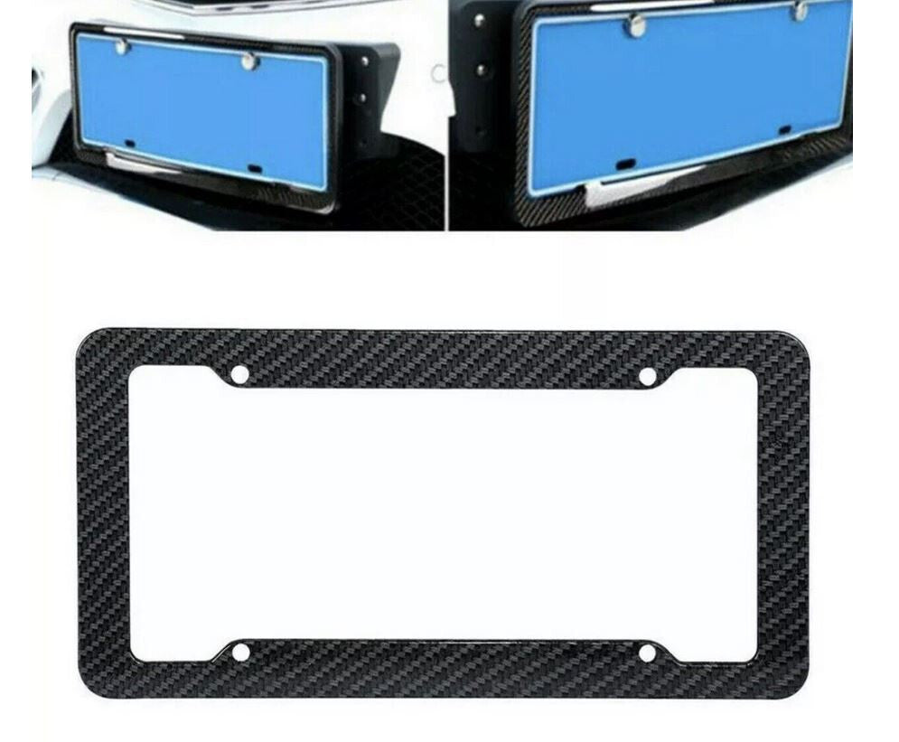Car license plate frame cap boot trunk black carbon fiber suitable for Audi