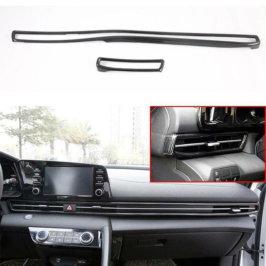for Hyundai for Elantra 2021-2023 Carbon Center Console Air Outlet Vent Stripe Trim