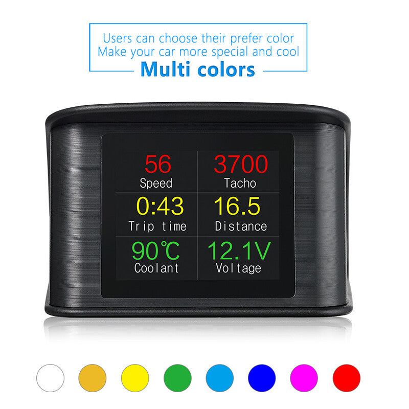 OBD HUD Head-Up Display, Digital Speedometer, Water Temperature, Fuel Gauge