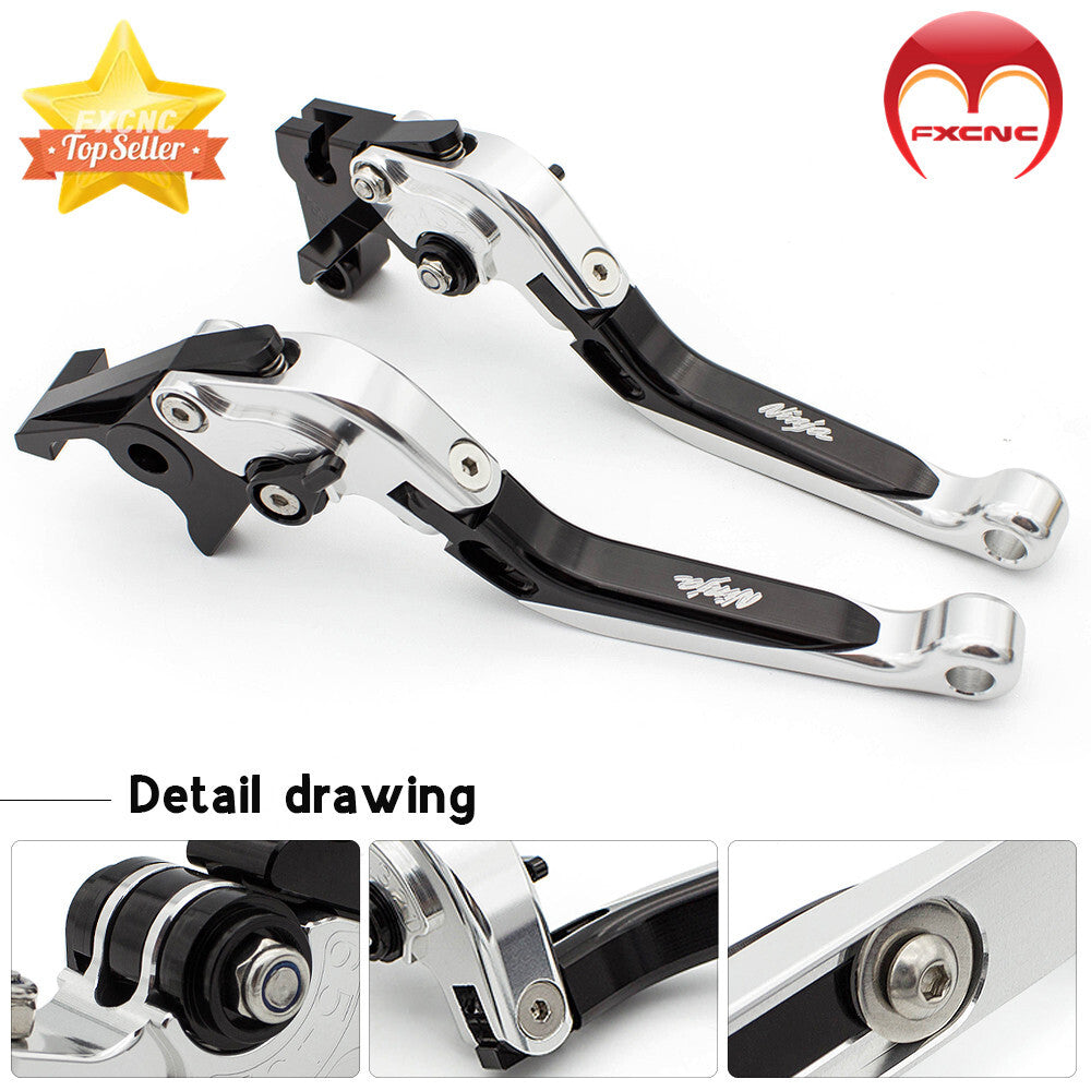 CNC folding extended brake clutch lever and grip for NINJA650R ER6F ER-6N ER6N 2009-2016