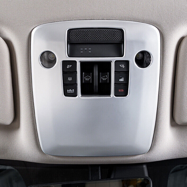 for Kia Carnival 22-24 Matte Silver Front Roof Reading Light Lamp Frame Trim 1PC