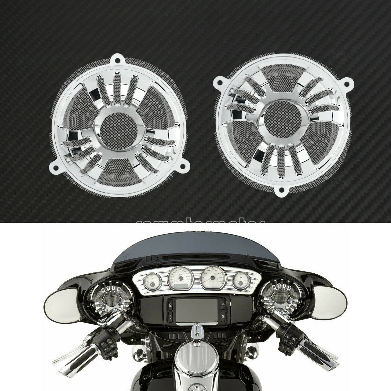 Billet Front Speaker Grill Masks Cover Fit for Harley Touring FLHTKL CVO 2014-19