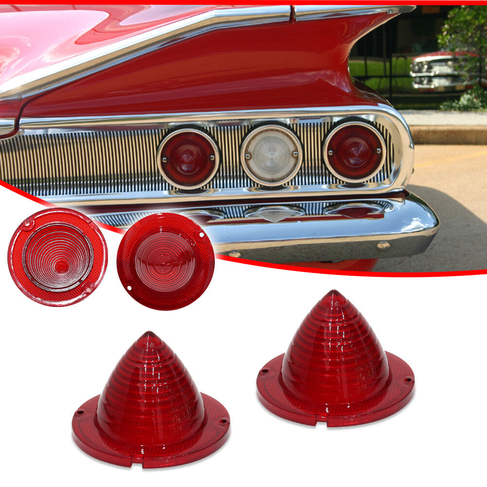 Suitable for 1960-1961 Impala for Chevrolet El Camino taillights, 4-piece set, red.