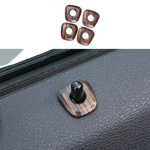 Fit for BMW X2 F39 2018-2021 4PCS Ring Trim Inner Door Bolt Lock Down Wood Grain
