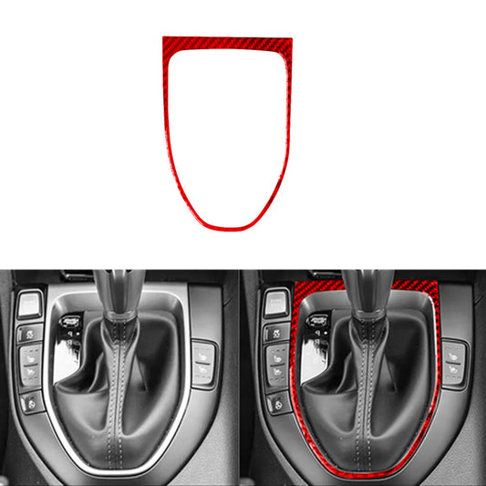 Red Carbon Fiber Gear Shift Frame Trim Cover for Hyundai for Veloster JS 2019-2022