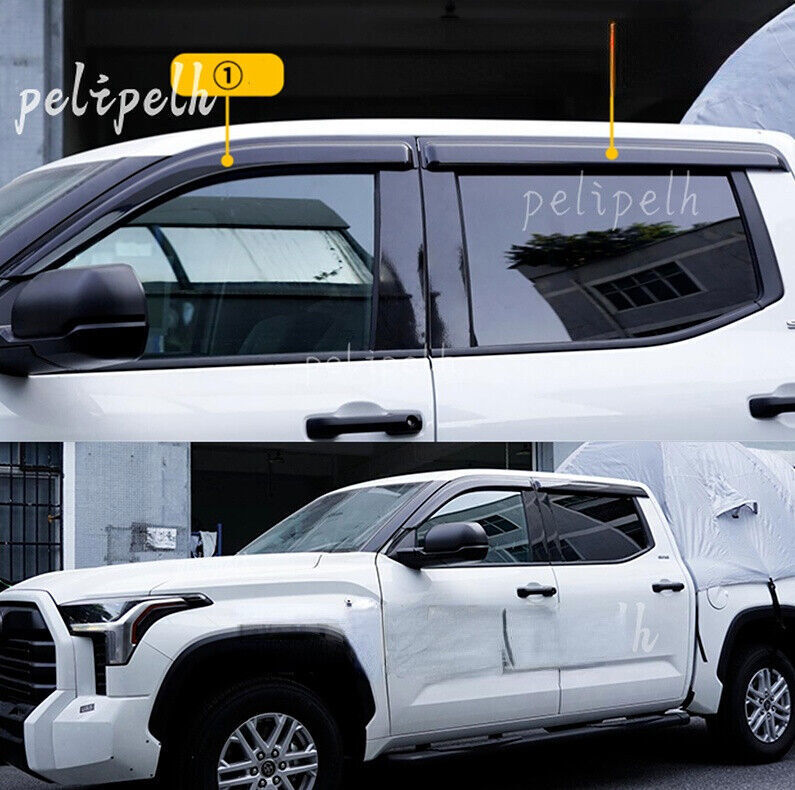 for Toyota Tundra 2022-24 Side Window Wind Visors Sun Rain Guard Vent Deflectors