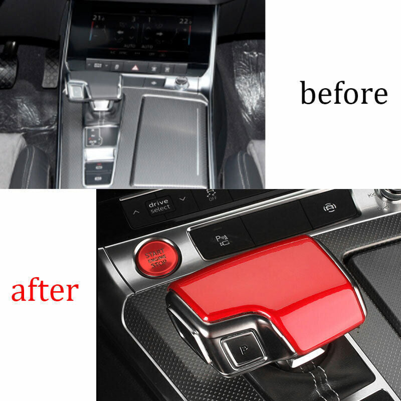 Fit for Audi A6 A7 2019-24 Bright Red Center Gear Shift Lever Knob Cover Trim 1P