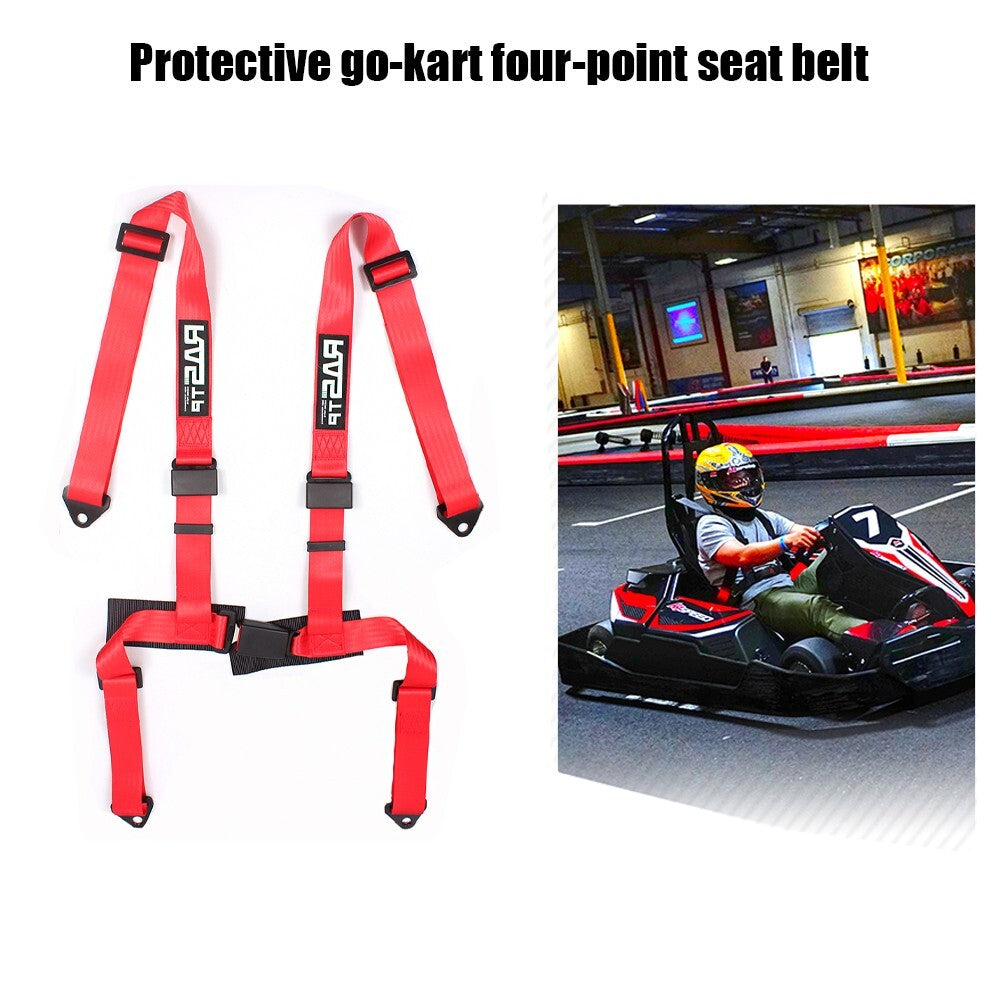 Red 2 4Point Harness Quick Release Safety Universal for Seat Belt Fit For Go-Kart