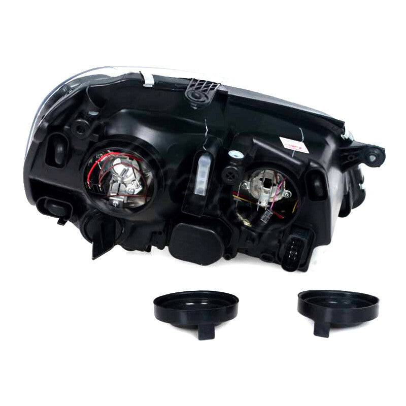 A pair of front bumper fog lights and white headlight assemblies are suitable for Volkswagen POLO 9N3 2006-2010.