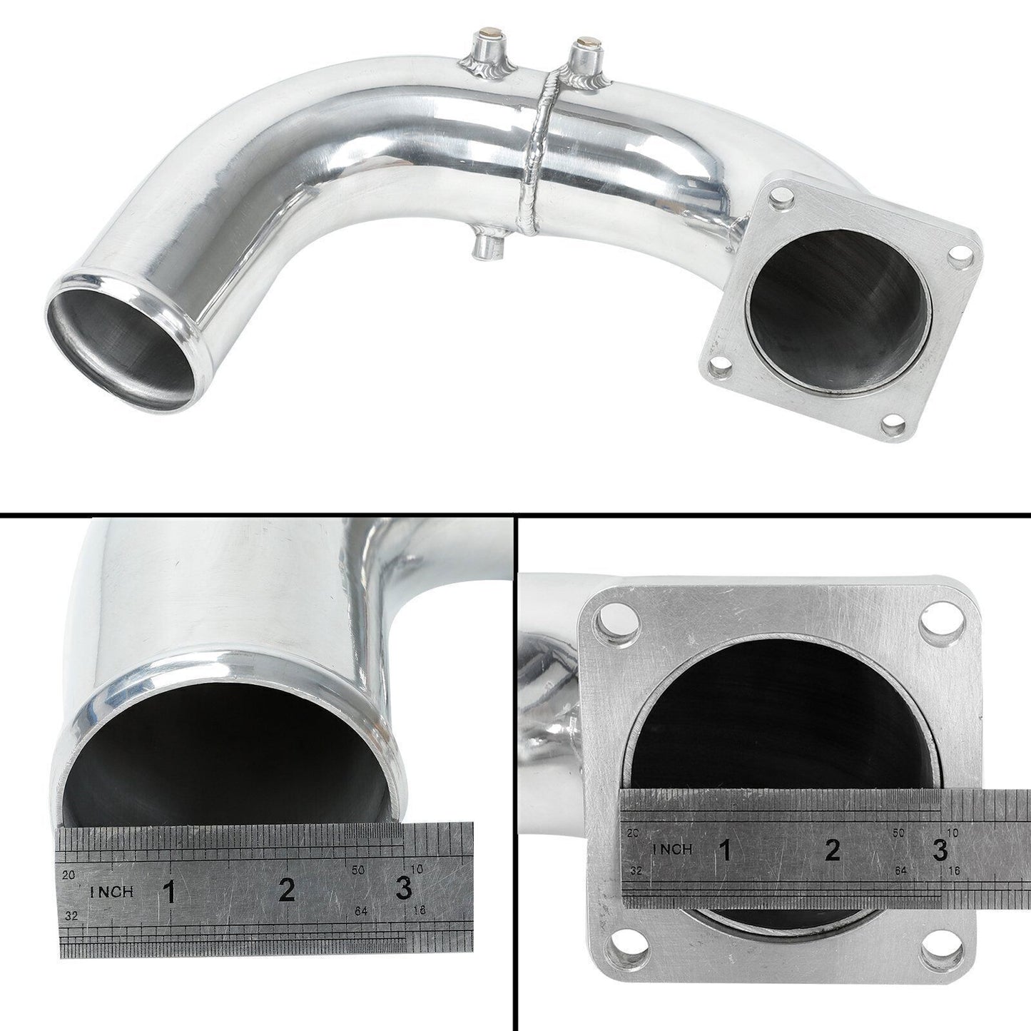 3 Polished Air Intake Elbow Charge Pipe For 1994-1998 for Dodge for Ram 2500 3500 5.9L