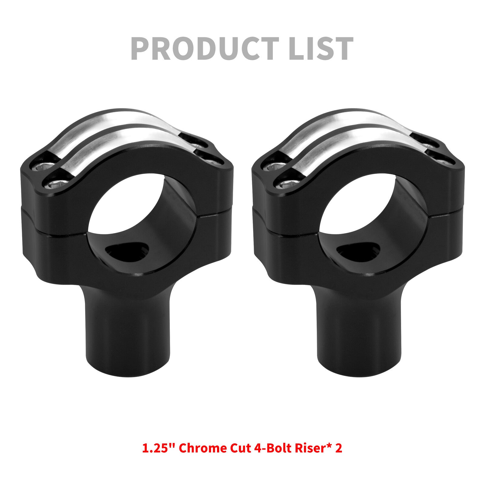 Aluminum Black Handlebars Riser Clamp Fits for Harley 1.25 Handlebars Models