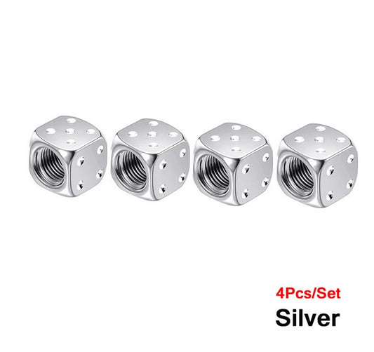 4-piece car tire valve cover rod air dust cover dice silver for Lexus for Infiniti