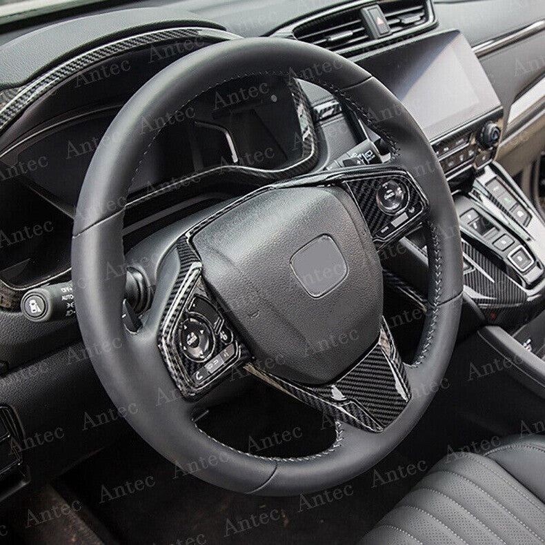 for Honda CR-V 2017-2022 Carbon Fiber Car Steering Wheel Frame Trim Decor Cover