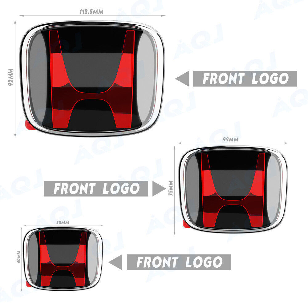 3-Piece Set: Black and Red Front + Pearl + Steering Wheel Emble Badge for Citizens 2016-2021