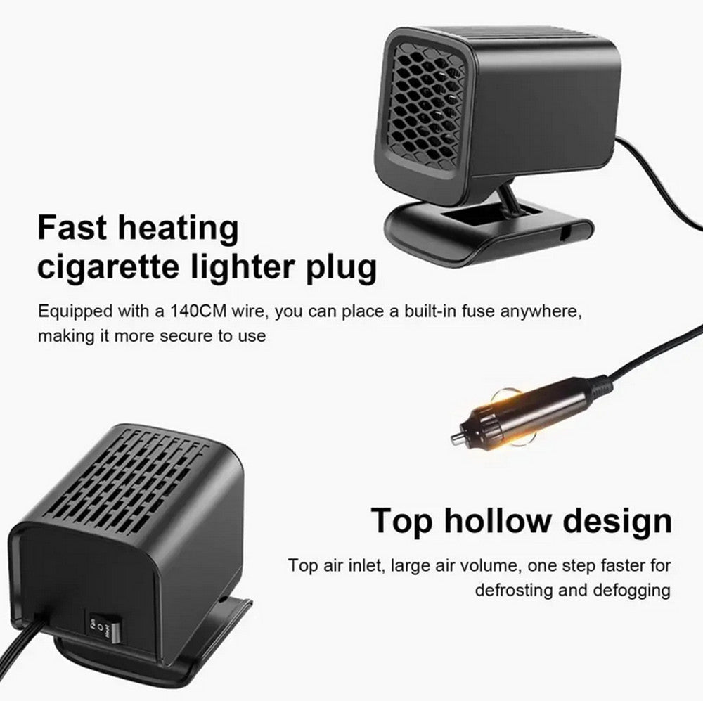 Portable Electric Car Heater 12V Heating Fan Winter Defogger Defroster Demister