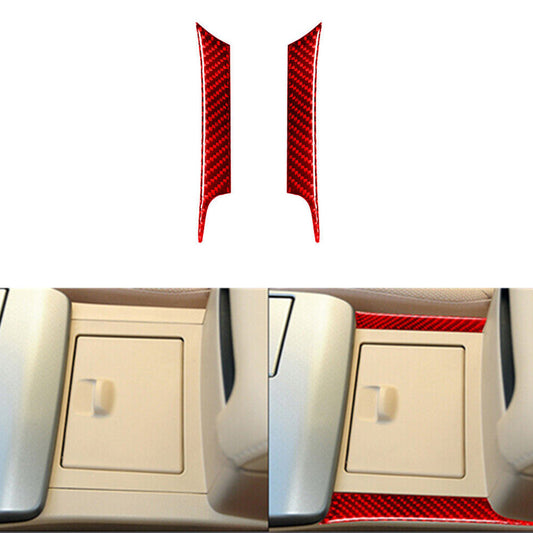 Red Carbon Fiber Center Console Storage Box Cover Trim for Toyota for Camry 12-14