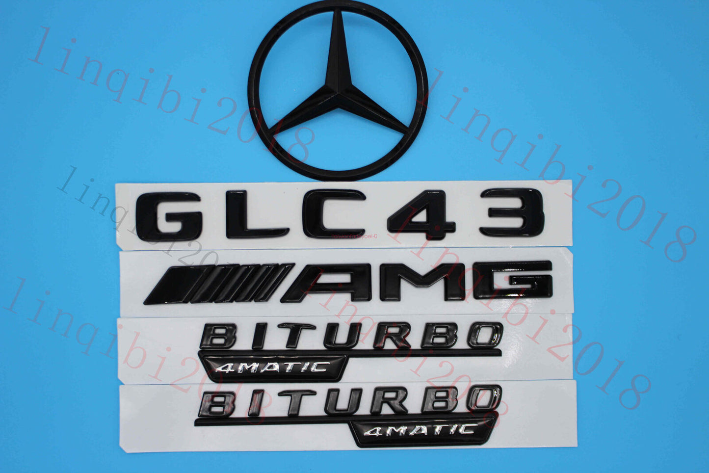 GLC43 AMG Trunk Logo Sticker Decal Badge Set for Mercedes-Benz GLC43