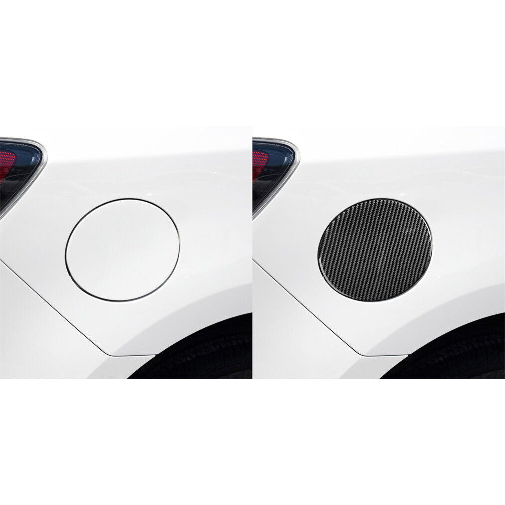 Carbon Fiber Car Exterior Door Fuel Tank Cover Trim for Mazda 3 Axela 2010-2013