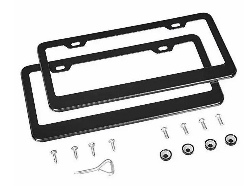 Car license plate frame cover rear boot black plain metal suitable for Nissan 2x