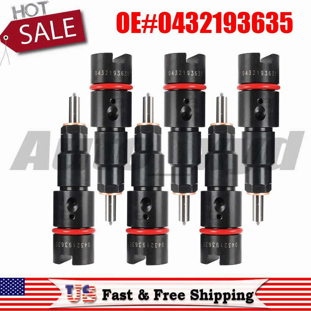 6PCS Diesel Fuel Injector 0432193635 for Dodge for Ram 2500 5.9L l6 Diesel 1998.5-02