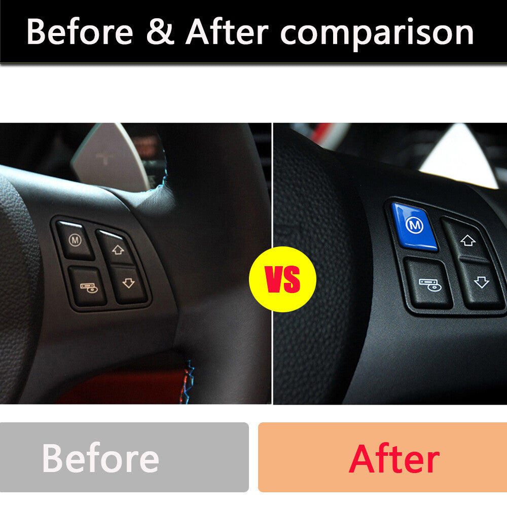 for BMW 3 Series E90 E92 E93 M3 2007-2013 Blue Car Steering Wheel M Mode Button