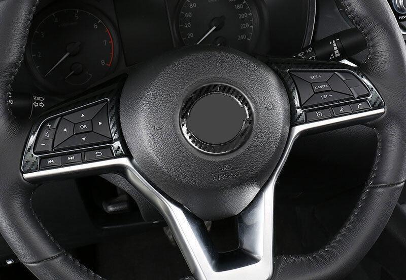 for Nissan Altima 2019-22 Carbon Fiber Style Steering Wheel Strip Cover Trim 3X