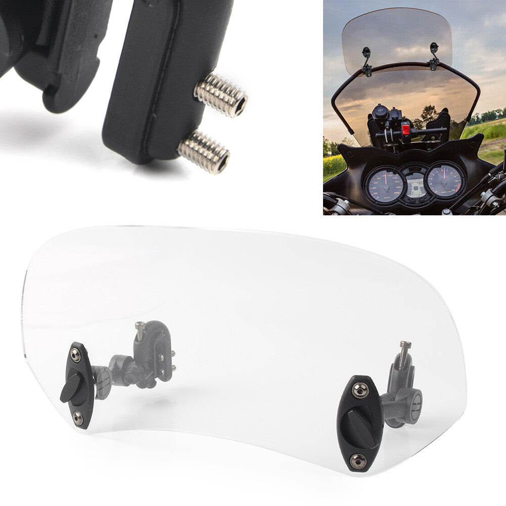 Adjustable Windshield Clip On Extension Spoiler Wind Deflector For Motorcycle