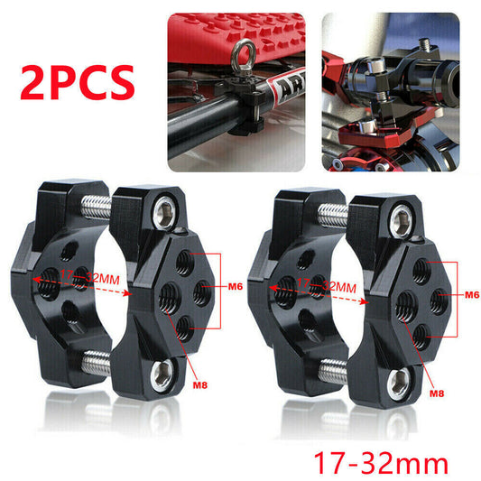2 Motorcycle Tube Fork Bar Headlight Mount Bracket Clamp Fog Spot Light Holder