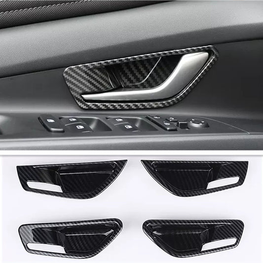 Carbon fiber interior door handle cup cover trim for Hyundai for Elantra 2021 - 2023