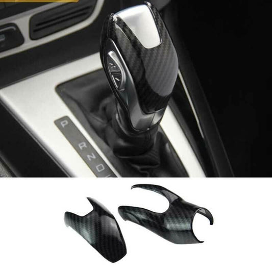 Carbon Fiber Console Gear Shift Knob Cover Trim for Ford Escape Kuga 2013-2019