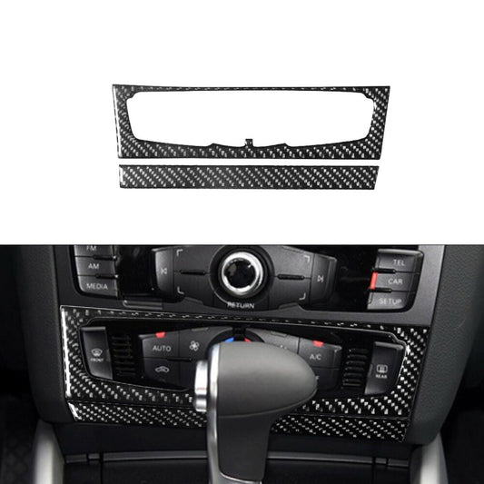 Air-Con Climate Knob Trim Cover Decor Type-B Carbon Fiber for Audi Q5 2009-2017