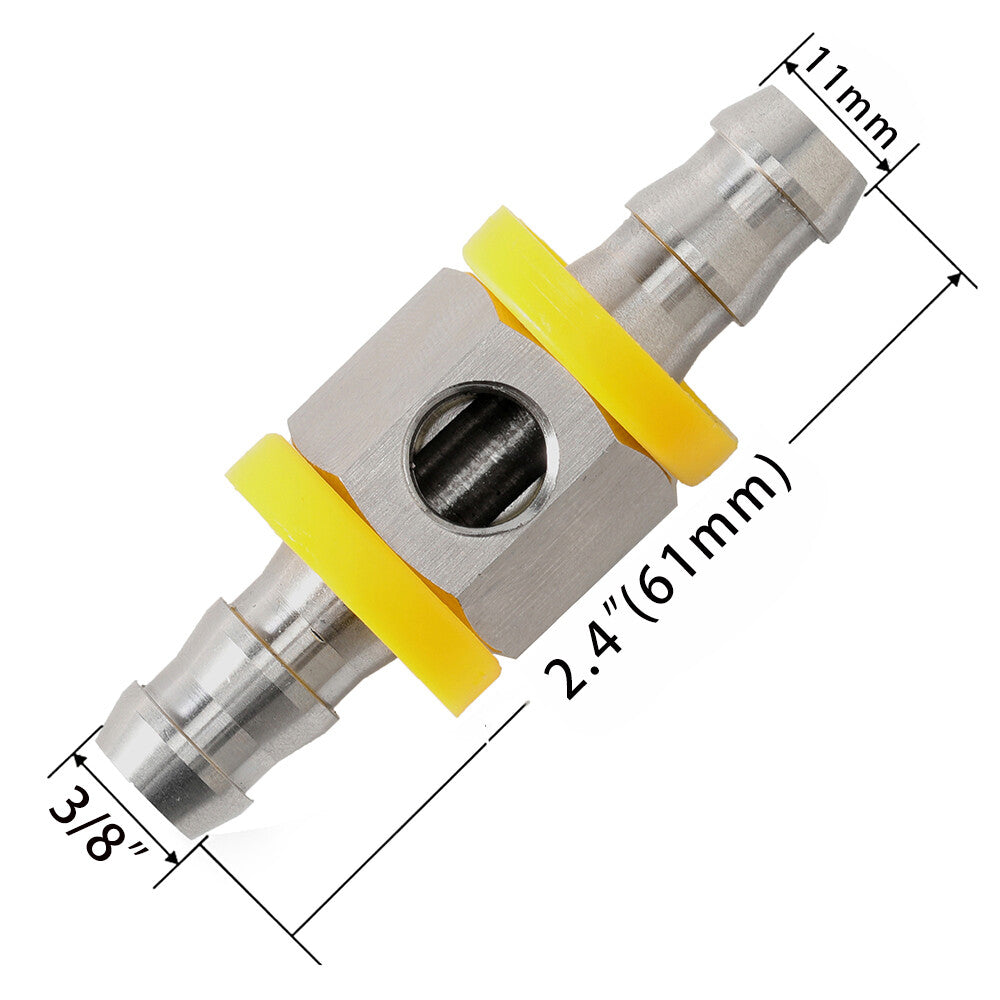 New 3/8inch Gauge Sensor T-Fitting Adapter+1/8 NPT Fuel Pressure Gauge 0-140 PSI